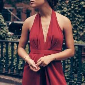 BHLDN/Jill Stuart Mara Jumpsuit - oxblood (size 6)